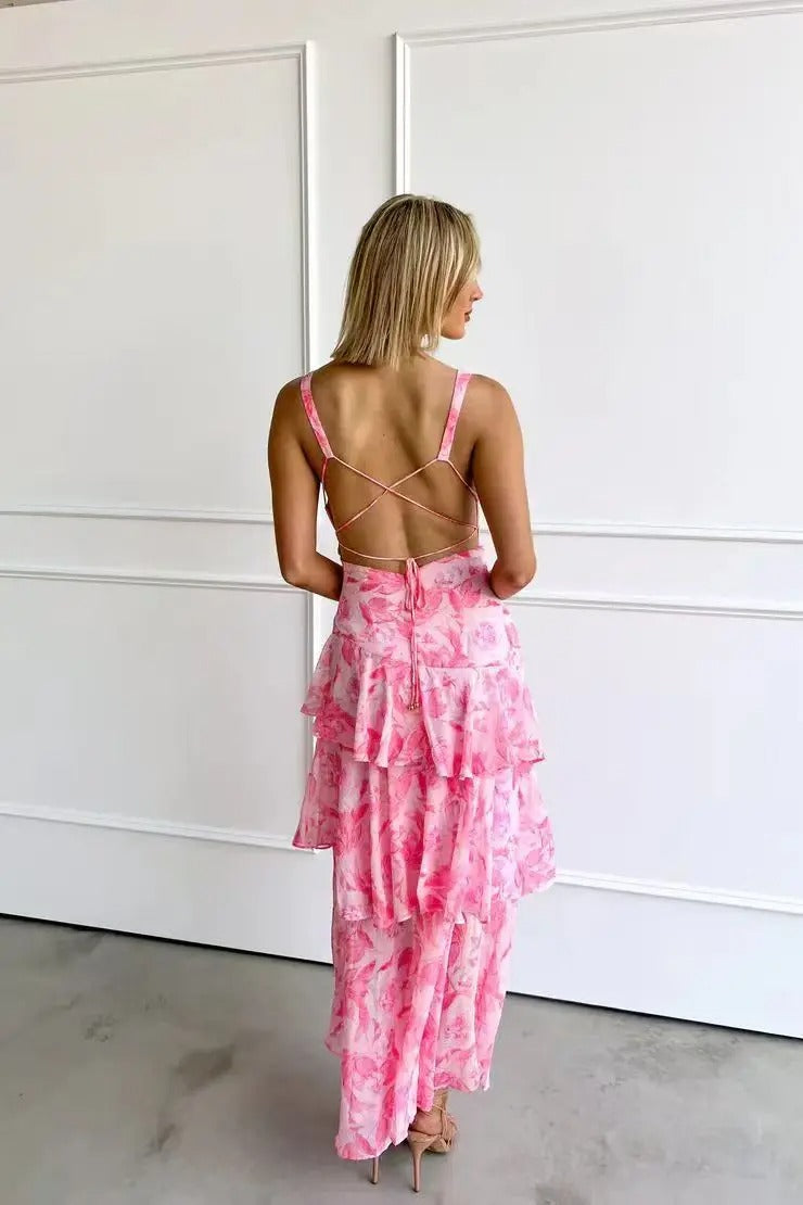 Damen Maxikleid Geblümt Elegantes Sommerkleid