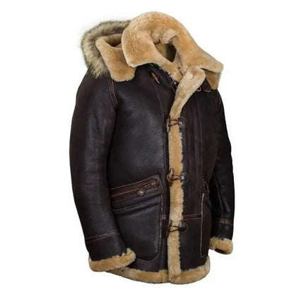 Lederjacke Männer Schwarz Bikerstil