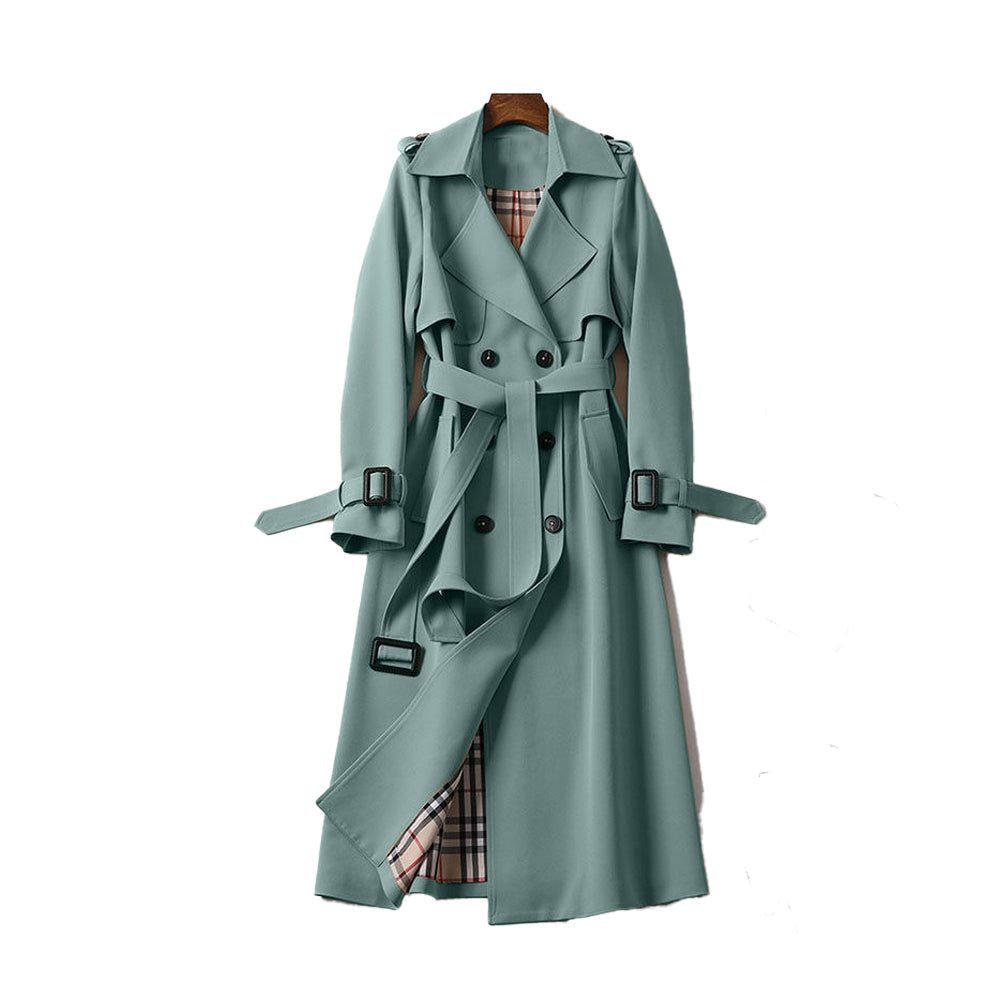Damen Trenchcoat Zweireihig Klassisch Wasserabweisend