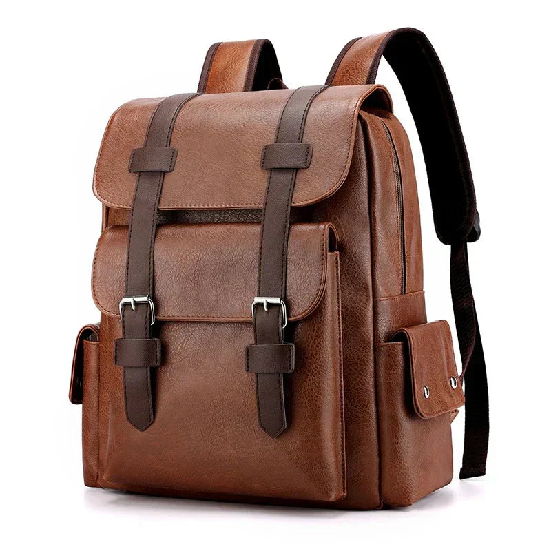 Eleganter Leder Rucksack Premium Qualität Schwarz