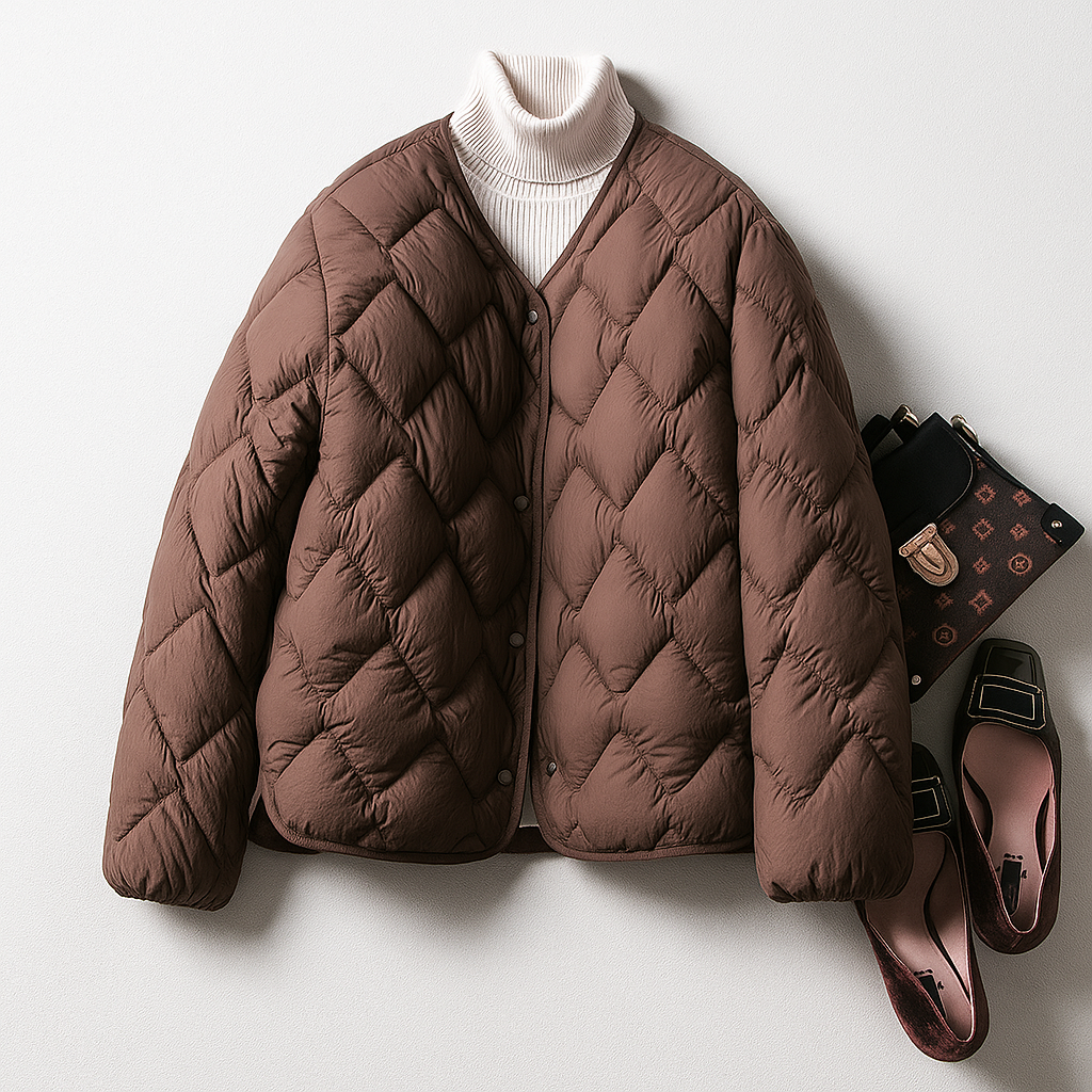Damen Pufferjacke Warm Leicht Gesteppt Winterjacke