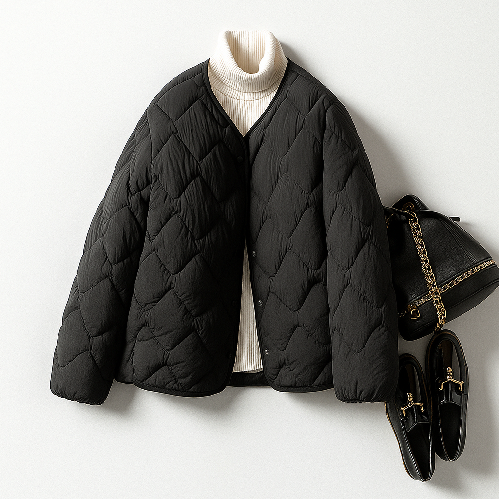 Damen Pufferjacke Warm Leicht Gesteppt Winterjacke