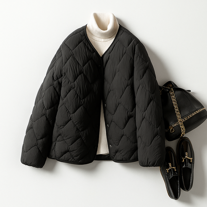 Damen Pufferjacke Warm Leicht Gesteppt Winterjacke
