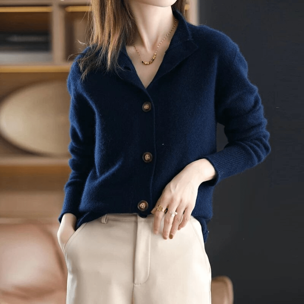 Damen Strickjacke Leicht Bequem Casual - BerlinGlamour