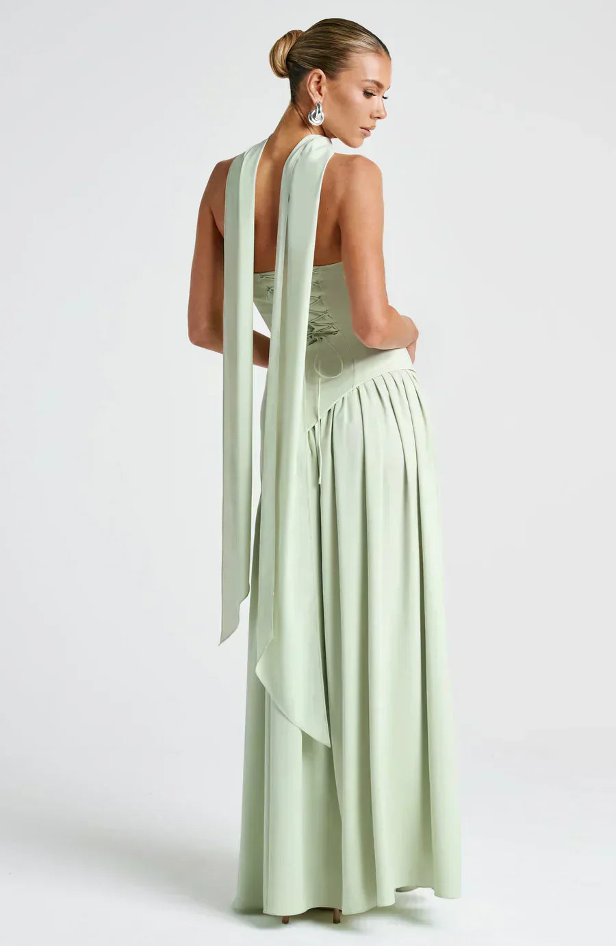 Damen Maxi Kleid Asymmetrisch Hochzeitsgast Outfit Elegant