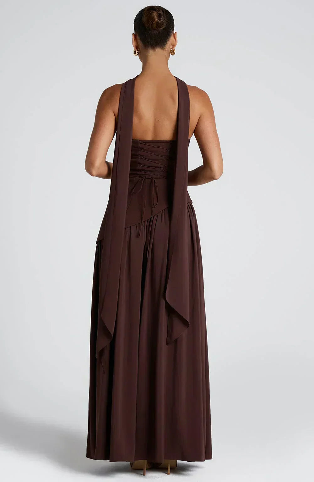 Damen Maxi Kleid Asymmetrisch Hochzeitsgast Outfit Elegant