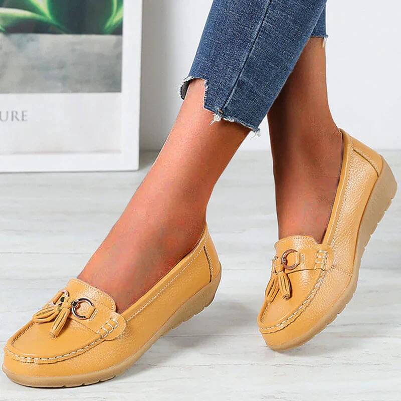 Orthopädische Leder Loafers Bequem Komfortschuhe