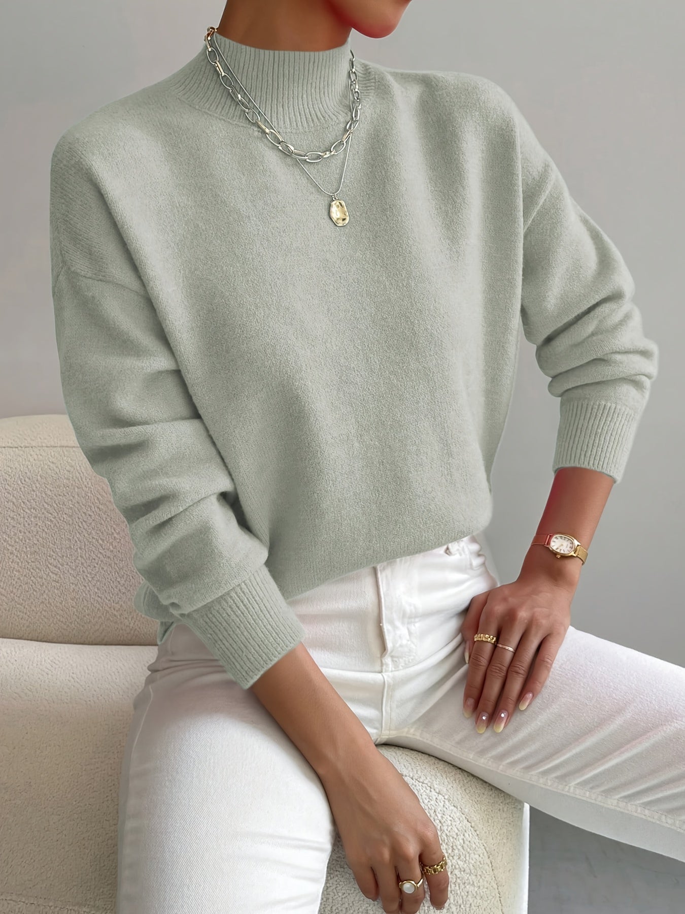 Damen Pullover Eleganter Rollkragen Soft - BerlinGlamour
