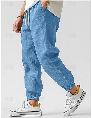 Herren Leinenhose Sommerhose Hosen mit Hoher Taille Bequem - BerlinGlamour