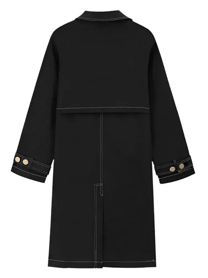 Herren Trenchcoat Doppelreihig Lässig Modern