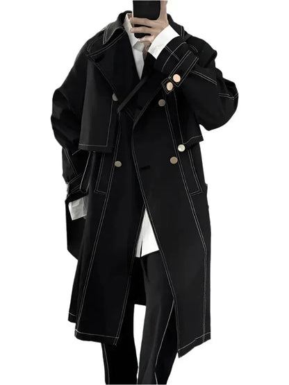 Herren Trenchcoat Doppelreihig Lässig Modern