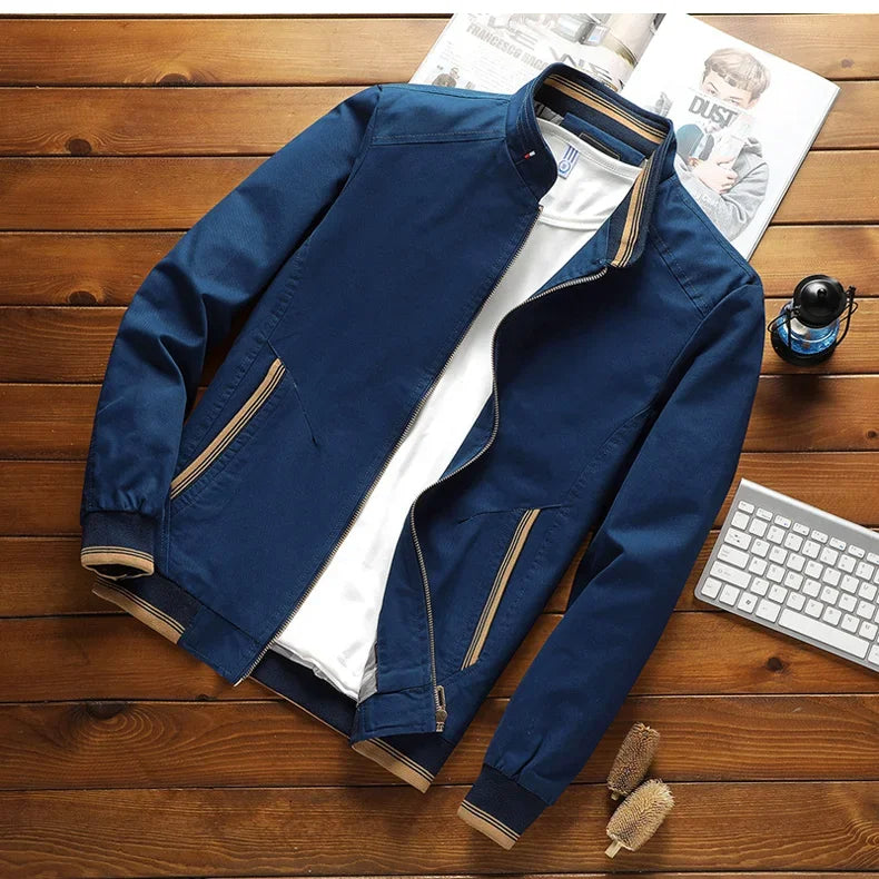 Herren Bomberjacke Baumwoll Stehkragen Modern - BerlinGlamour