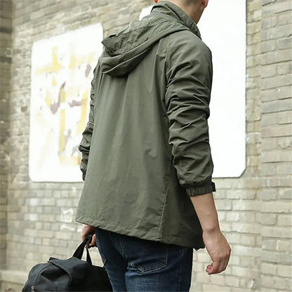 Herren Outdoorjacke Leicht Atmungsaktiv Wasserabweisend