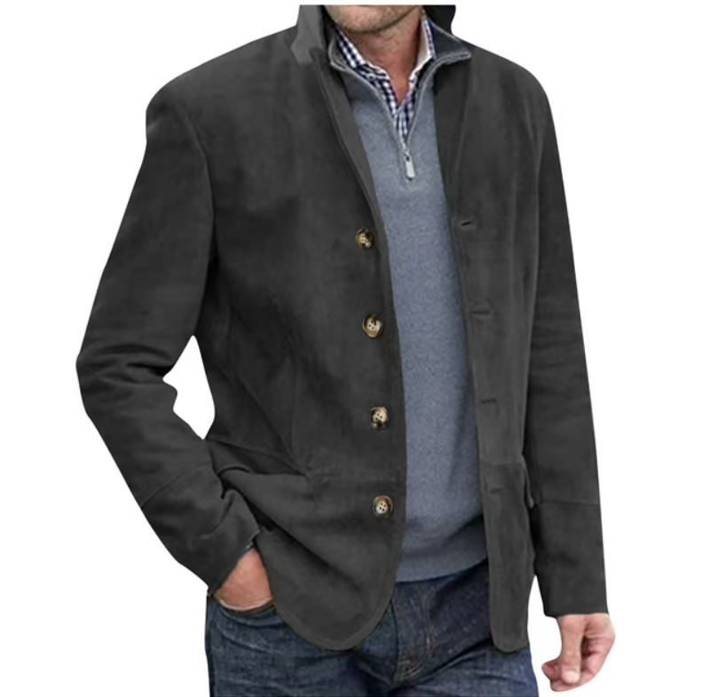 Herren Blazer Jacke Wildleder Braun Blau Elegant