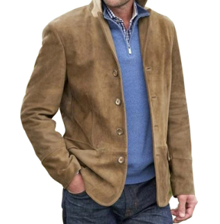 Herren Blazer Jacke Wildleder Braun Blau Elegant - BerlinGlamour