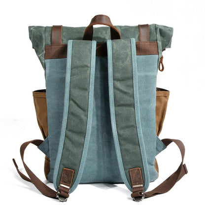 Nachhaltiger Reise Rucksack Rolltop Canvas Stilvoll