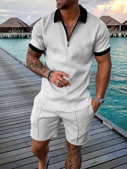 Sommer Herren Set Leicht Baumwolle Modern