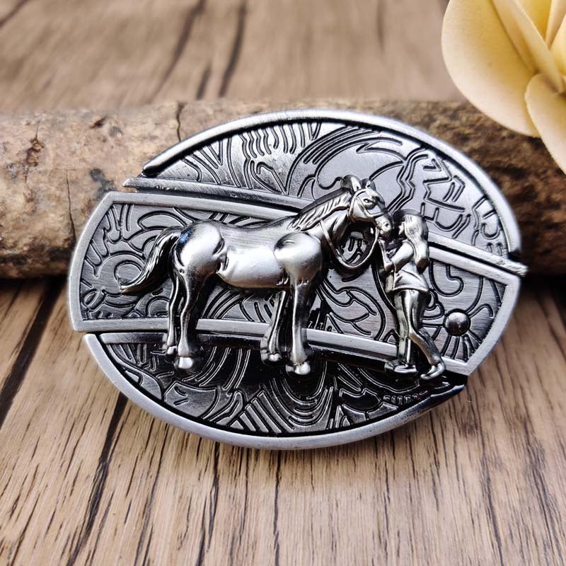 Western Gürtelschnalle Metall Oval Modern Cowboys Stil
