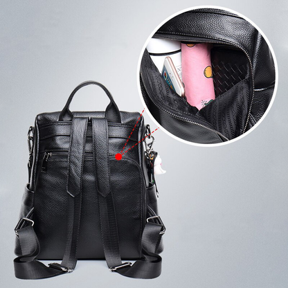 Leder Rucksack Sicherheit Diebstahlschutz Robust