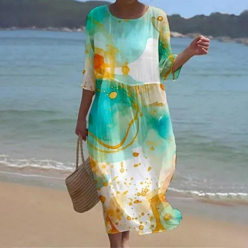 Elegante Blumenkleid Bauchfreies Sommerkleid