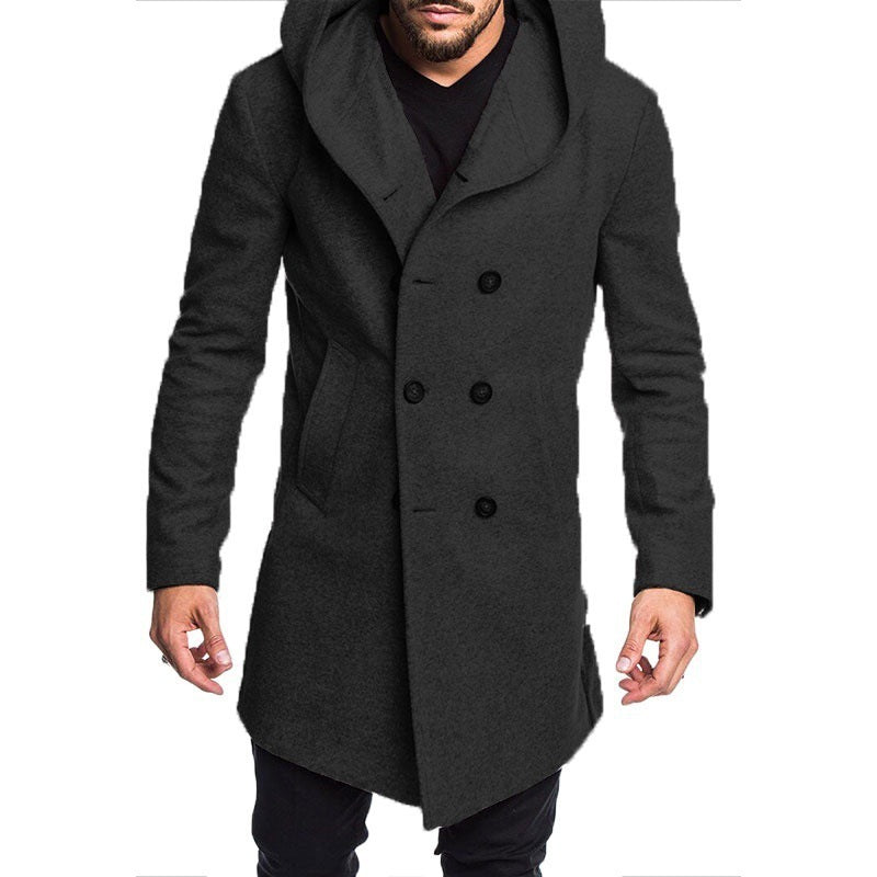 Herren-Wollmantel mit Kapuze - Modell Mathis