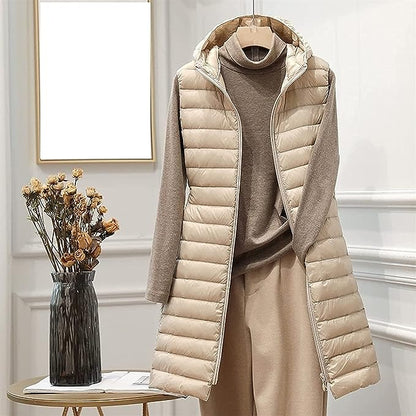 Damen Steppweste Kapuze Modern Komfort Design