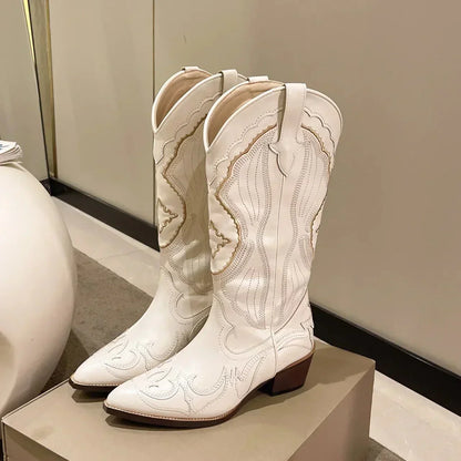 Cowboy-Stiefel Damen Blockabsatz Höhe