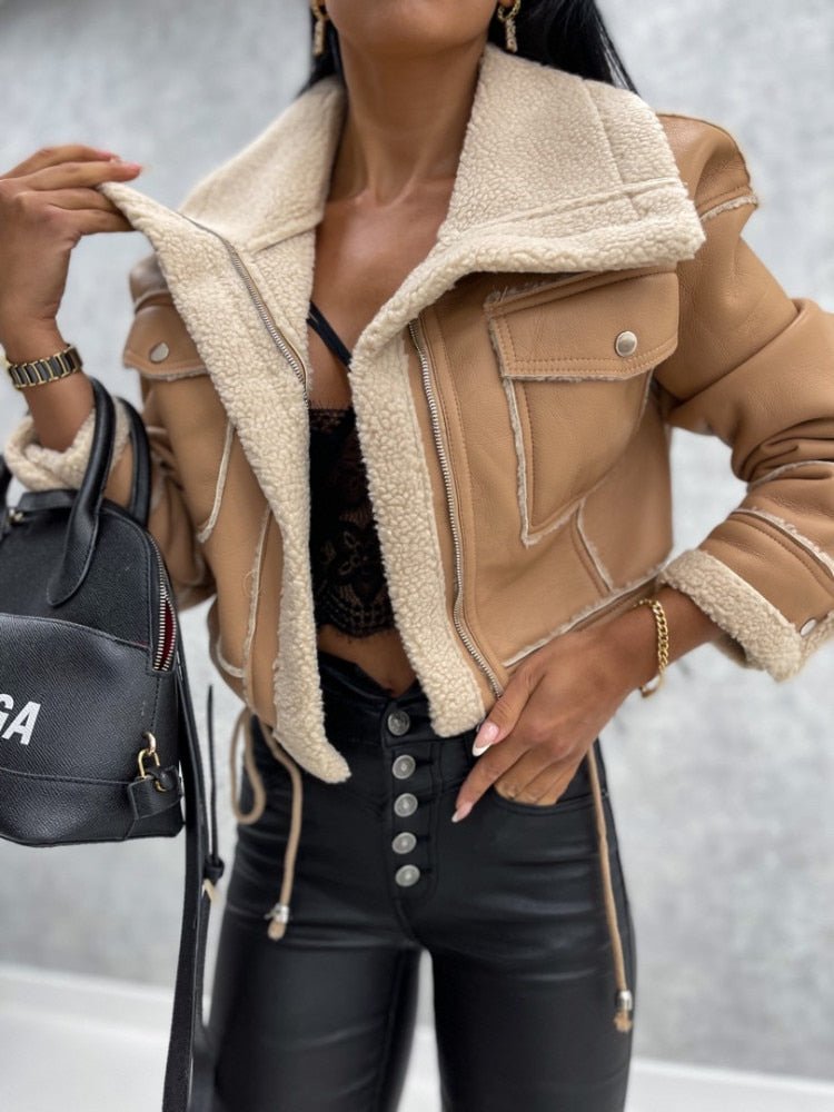 Damen Winterjacke Warm Fleece Modern Damenparka