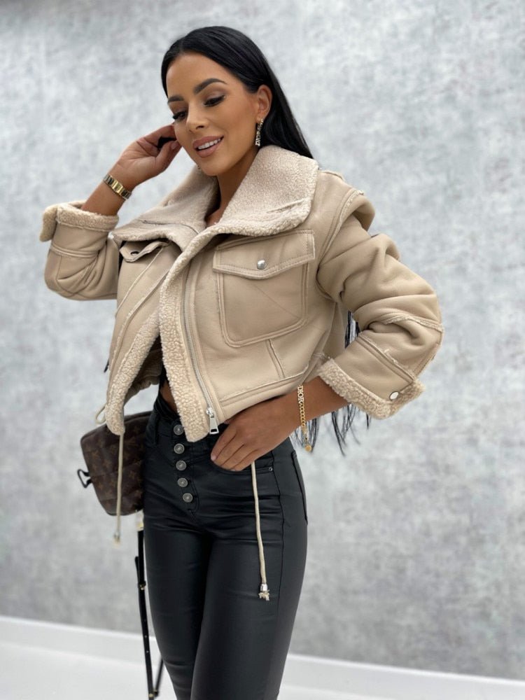Damen Winterjacke Warm Fleece Modern Damenparka