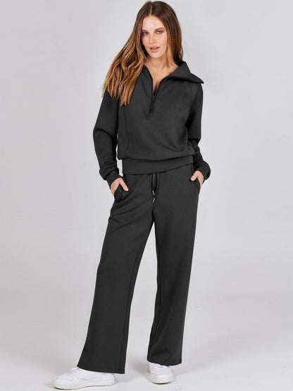 Damen Freizeitanzug Sportlich Bequem Zipper - BerlinGlamour