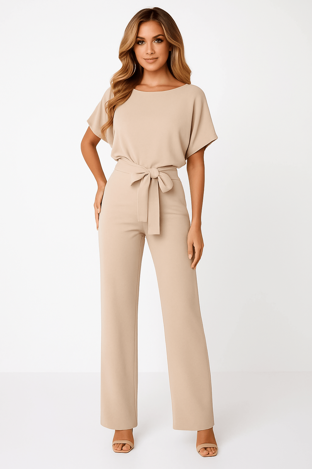 Stilvoller Jumpsuit mit Taillengürtel Figurbetont Damen - BerlinGlamour