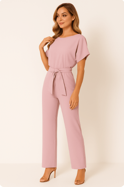 Stilvoller Jumpsuit mit Taillengürtel Figurbetont Damen