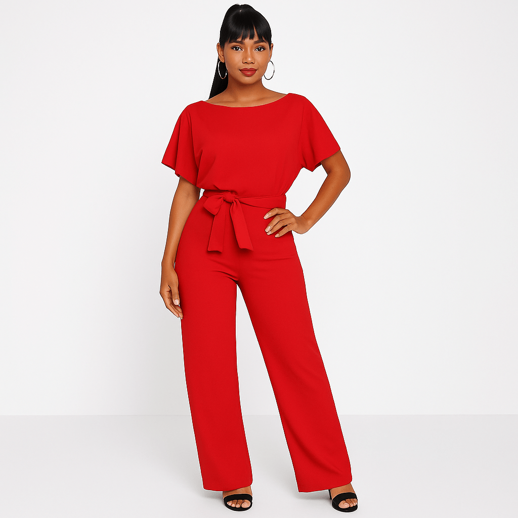 Stilvoller Jumpsuit mit Taillengürtel Figurbetont Damen