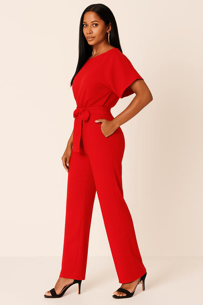 Stilvoller Jumpsuit mit Taillengürtel Figurbetont Damen