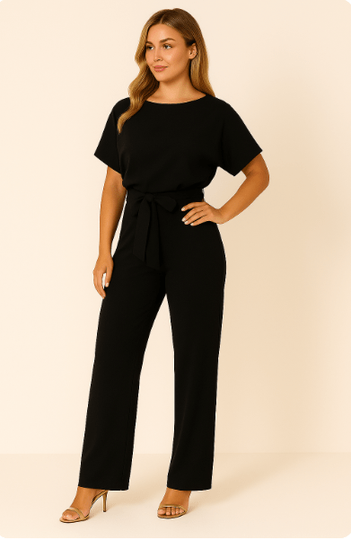 Stilvoller Jumpsuit mit Taillengürtel Figurbetont Damen