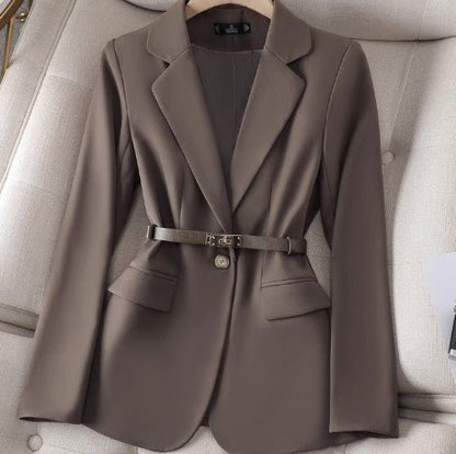 Damen Blazer Tailliert Schnitt Mit Gürtel Elegant