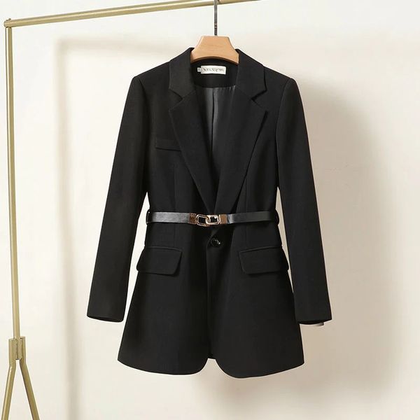 Damen Blazer Tailliert Schnitt Mit Gürtel Elegant