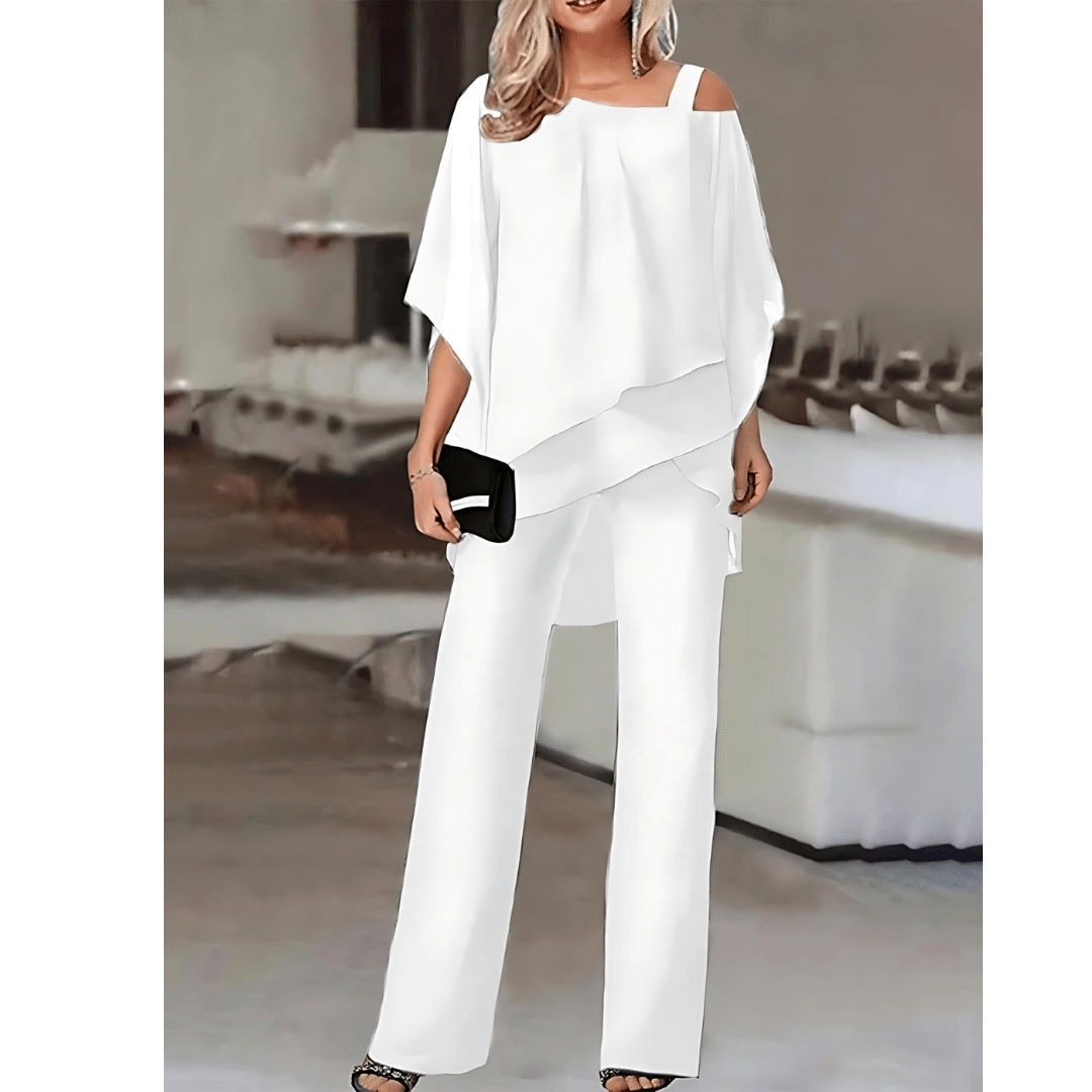 Elegante Damen Abendhose mit Asymmetrischem Oberteil - BerlinGlamour