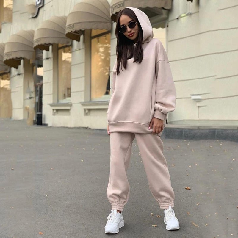 Damen Sportanzug Kapuzenpullover Jogginghose Bequem