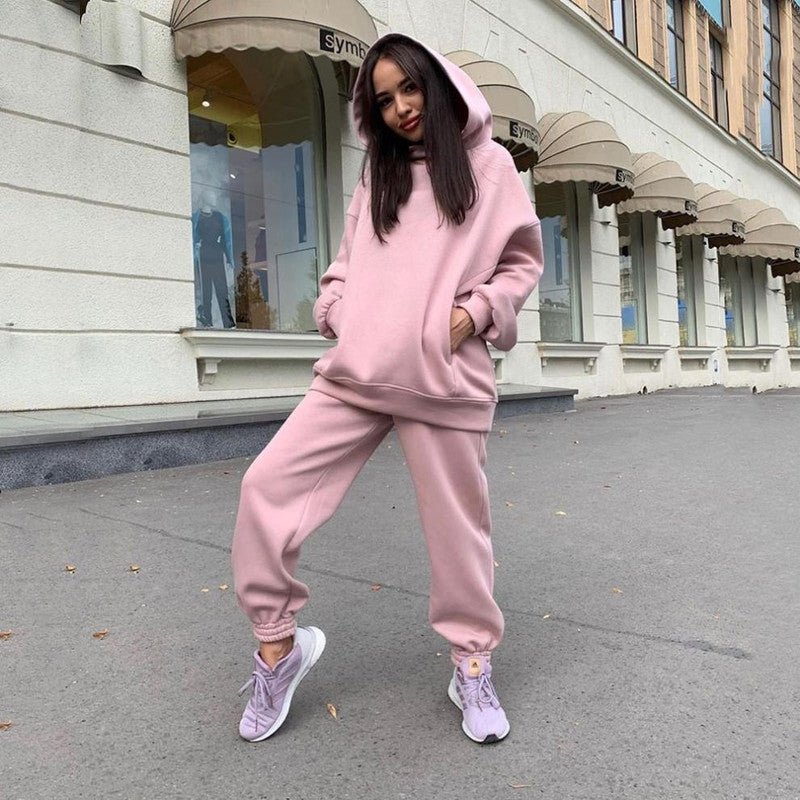 Damen Sportanzug Kapuzenpullover Jogginghose Bequem