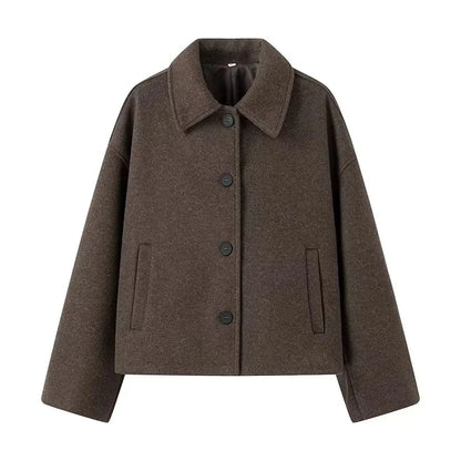 Damen Übergangsjacke Oversize Eleganter Kurzmantel