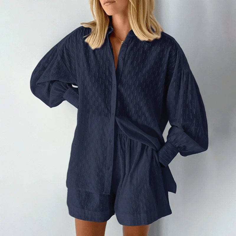 Sommer Zweiteiler Bluse Shorts Leicht und Stilvoll