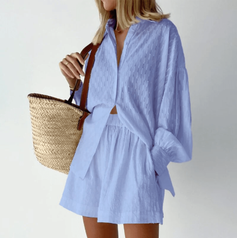 Sommer Zweiteiler Bluse Shorts Leicht und Stilvoll