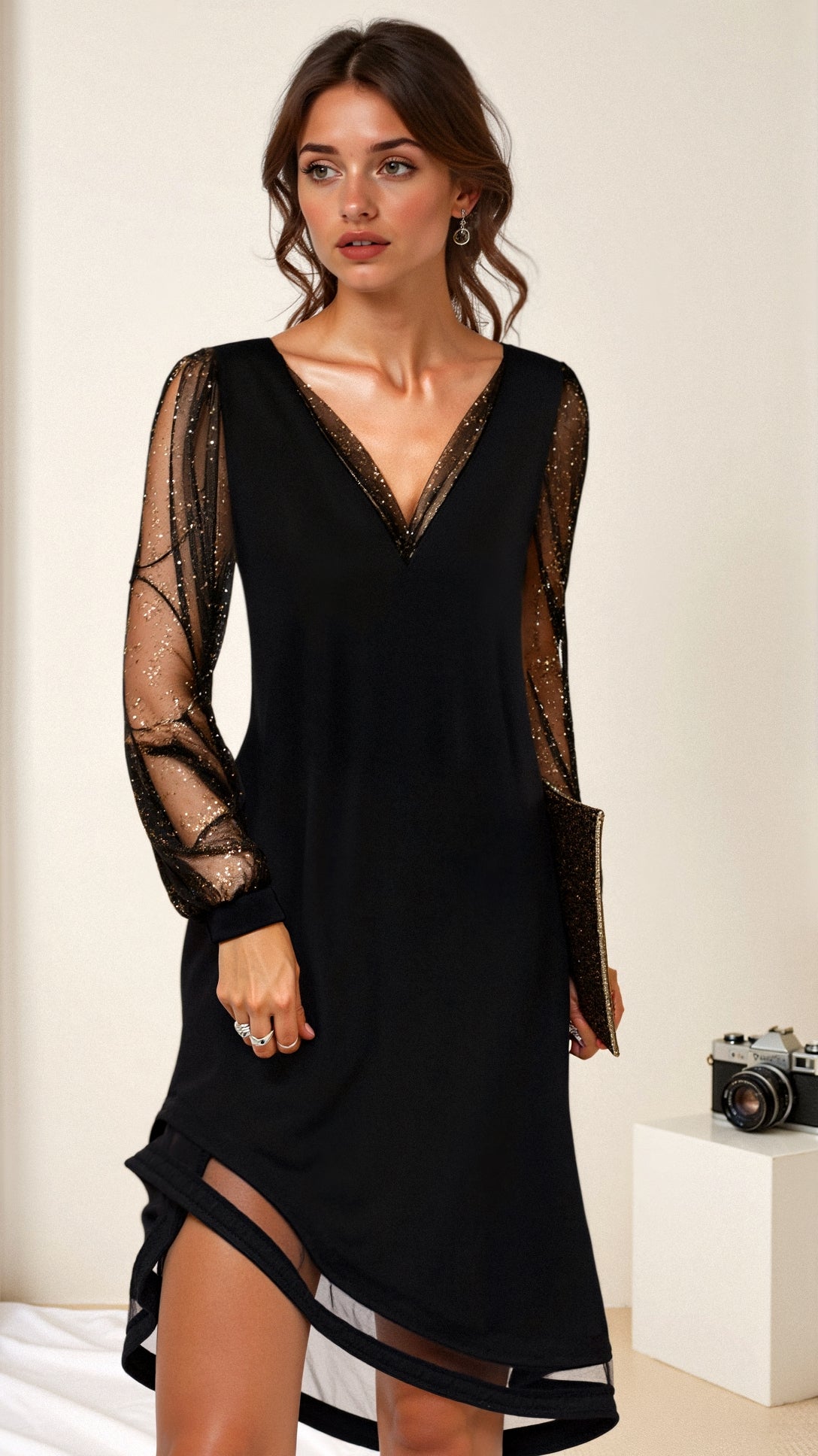 Damen Partykleid Sommer Pailletten Abendkleid Elegant - BerlinGlamour