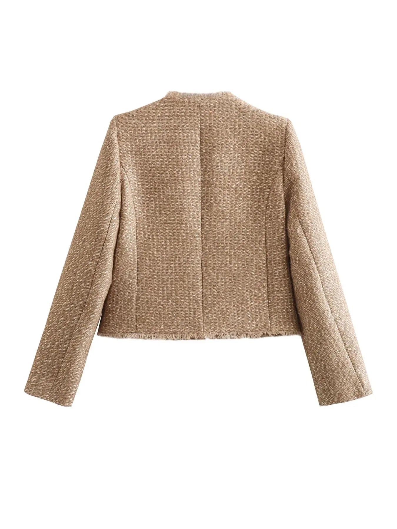Tweed Blazer Damen Elegant Business Jacke Modern