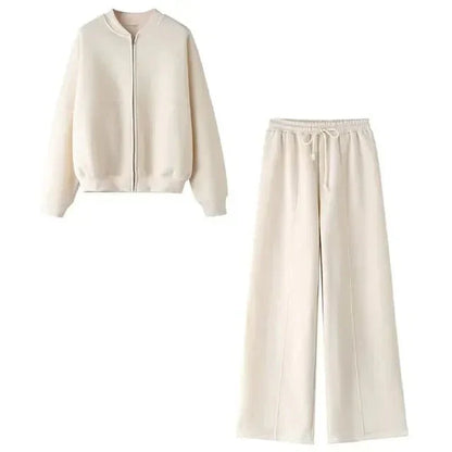 Bequemes Zweiteiler Set mit Zipper Jacke und Joggerhose