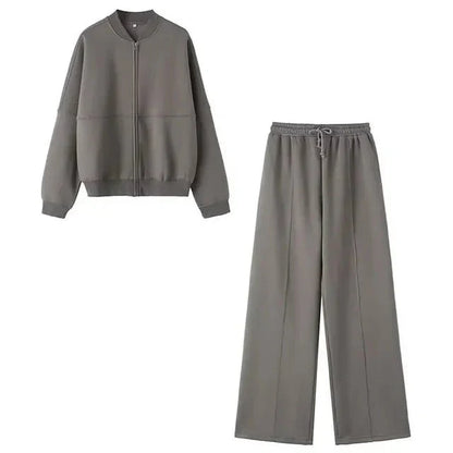 Bequemes Zweiteiler Set mit Zipper Jacke und Joggerhose