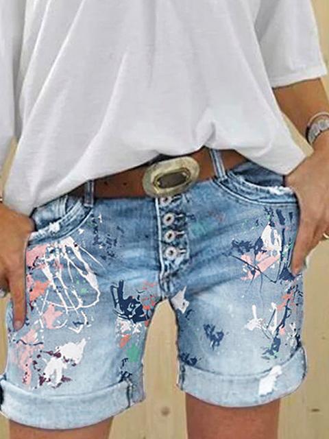 Fashion Denim Shorts Damen Multi Knopf Trendy - BerlinGlamour