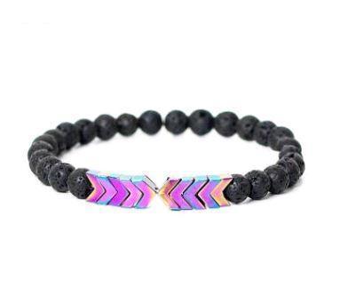 Lava Stein Armband Glitzer Schwarz
