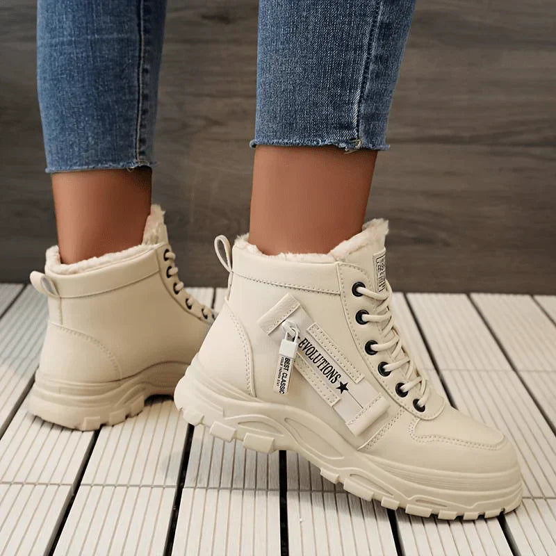 Leder Winterstiefel Warm Robust Frauenstiefel Heidi Stil